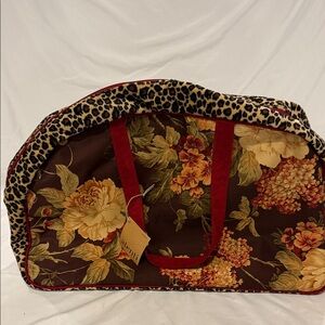 Elegant Floral and Leopard Travel Bag